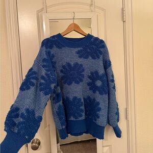 Blue Flower Sweater